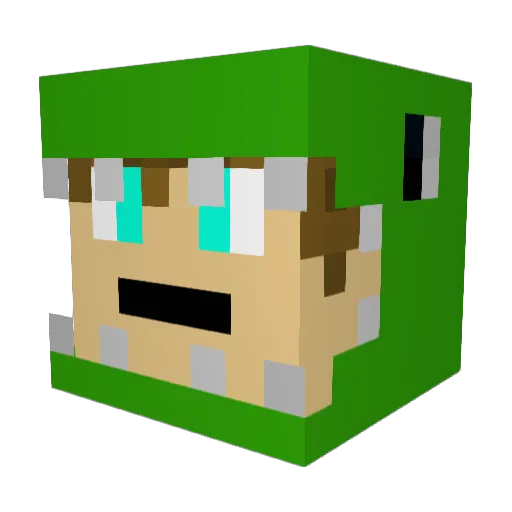WafflePlaysHD Minecraft avatar head, 3D render