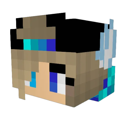 WafflePuffy Minecraft avatar head, 3D render