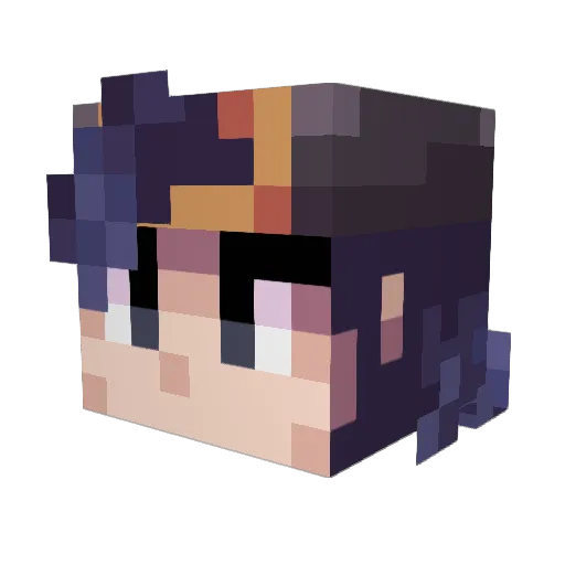 WaffleRez Minecraft avatar head, 3D render