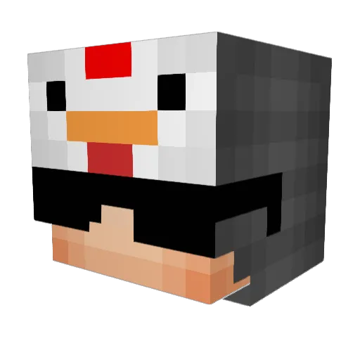 WaffleToxic Minecraft avatar head, 3D render
