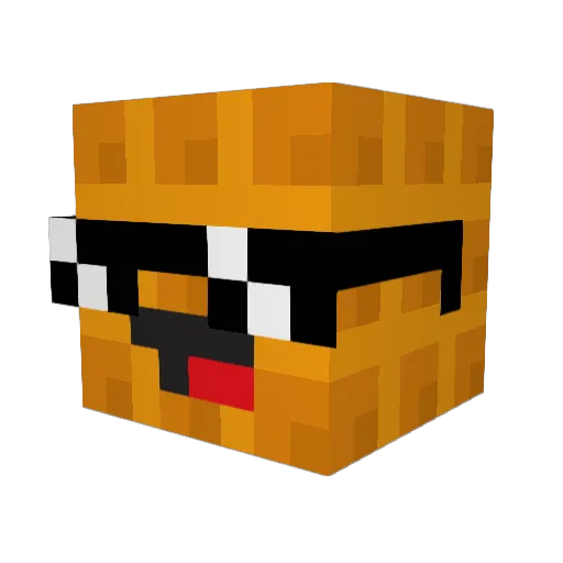 WaffleYT_ Minecraft avatar head, 3D render