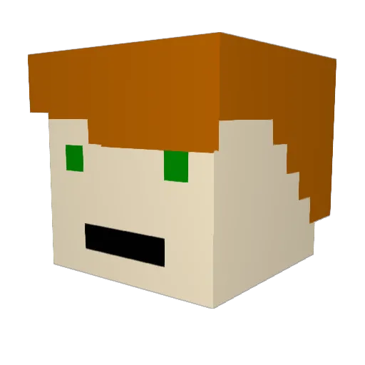 Wafflearegood91 Minecraft avatar head, 3D render