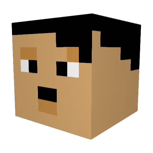 Waffleduty Minecraft avatar head, 3D render