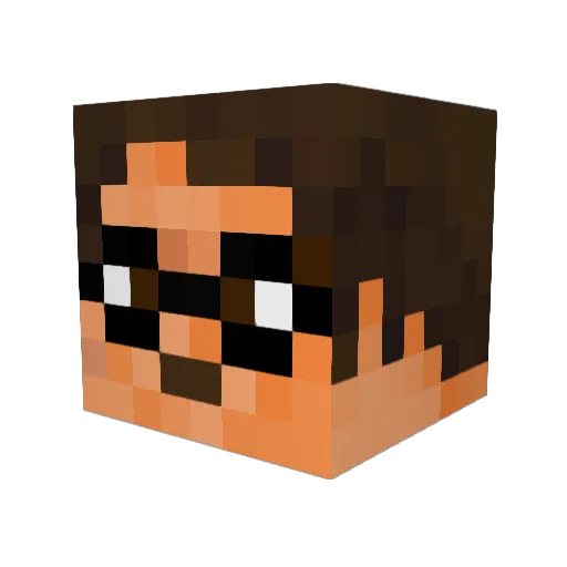 Waffleking74 Minecraft avatar head, 3D render
