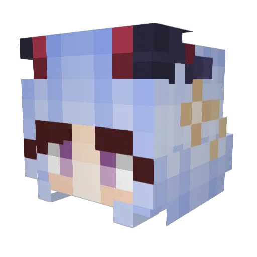 WafflesSenpai Minecraft avatar head, 3D render