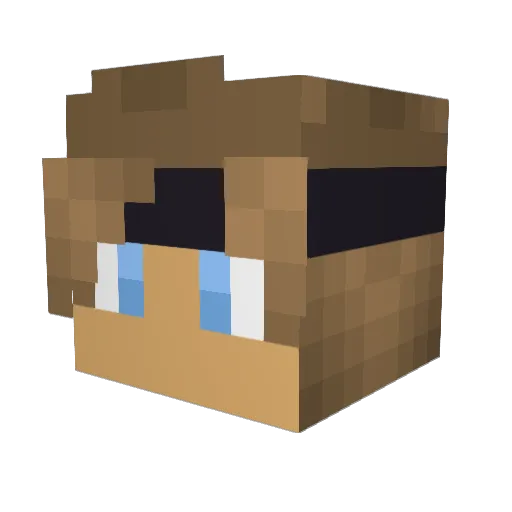 Waffurz Minecraft avatar head, 3D render