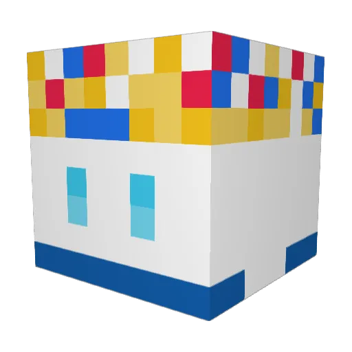 Waffwles Minecraft avatar head, 3D render
