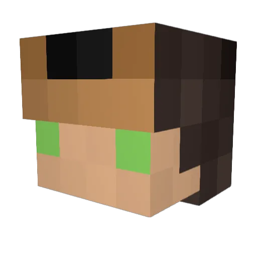 Wafstar Minecraft avatar head, 3D render