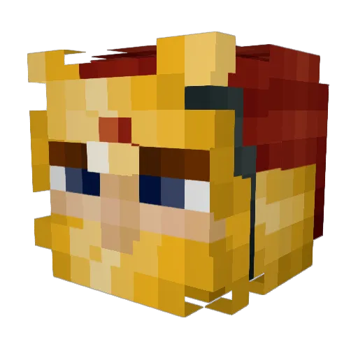 Wagbros Minecraft avatar head, 3D render