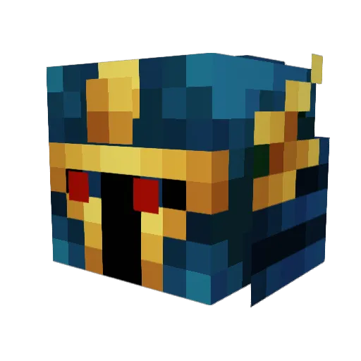Waggie Minecraft avatar head, 3D render