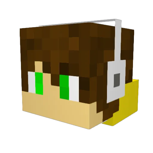 WaggishDanish Minecraft avatar head, 3D render