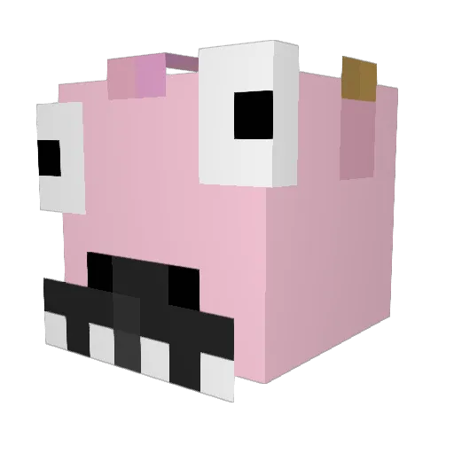 Waginos Minecraft avatar head, 3D render