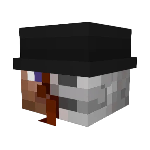 Waguito Minecraft avatar head, 3D render