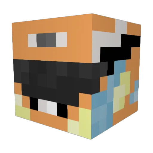 WahBoys Minecraft avatar head, 3D render