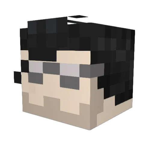 Wahanu Minecraft avatar head, 3D render