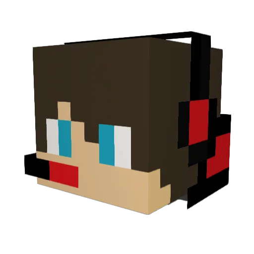 Wahis Minecraft avatar head, 3D render