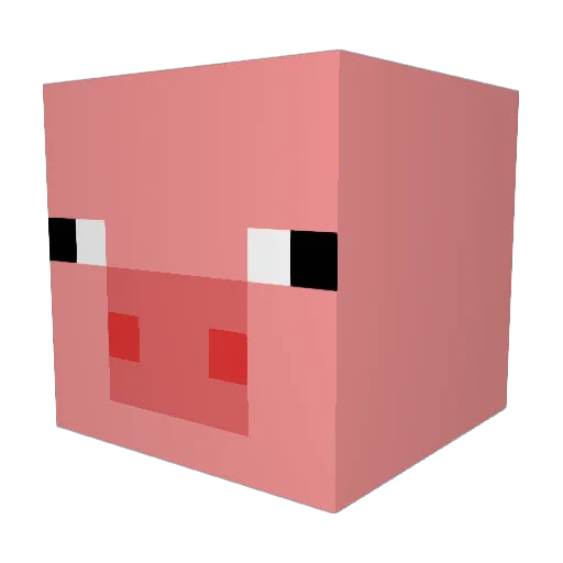 Wahnman Minecraft avatar head, 3D render
