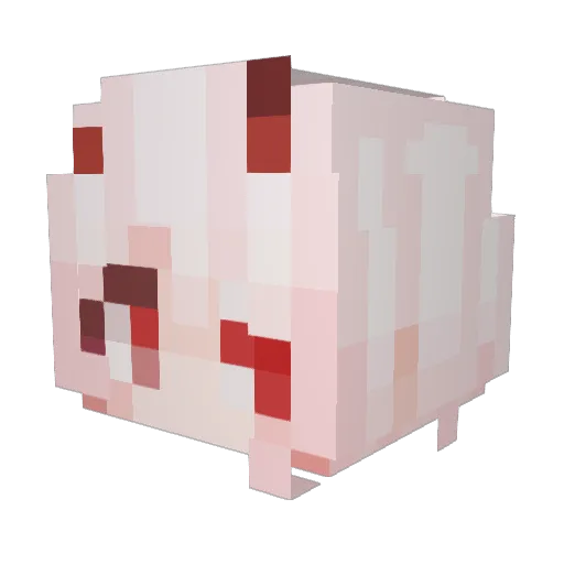 WaiCha074 Minecraft avatar head, 3D render