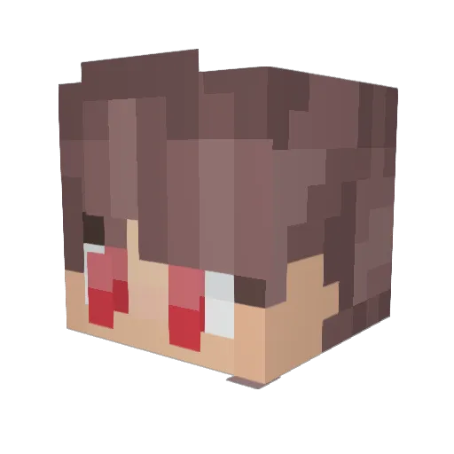 Waidable Minecraft avatar head, 3D render