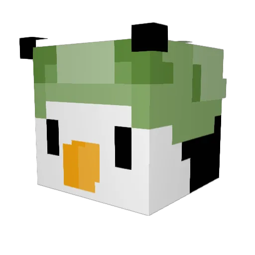 WaifuAF Minecraft avatar head, 3D render