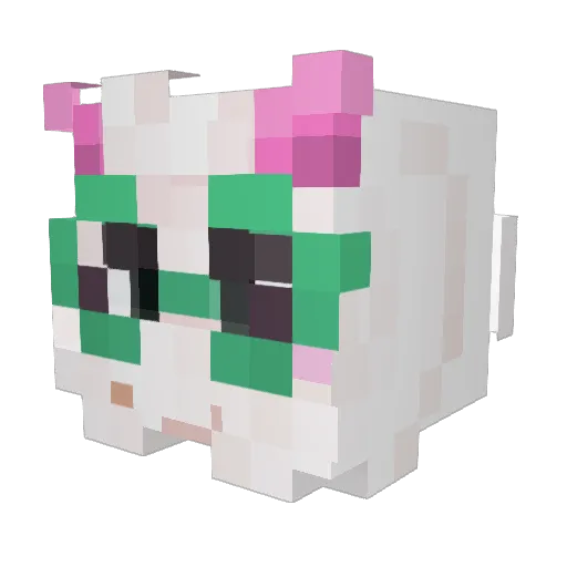 WaifuShork Minecraft avatar head, 3D render