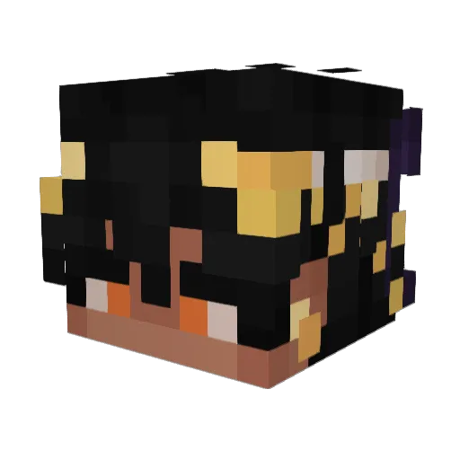 Waiih Minecraft avatar head, 3D render