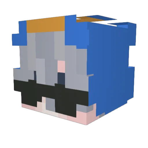 Wailables Minecraft avatar head, 3D render