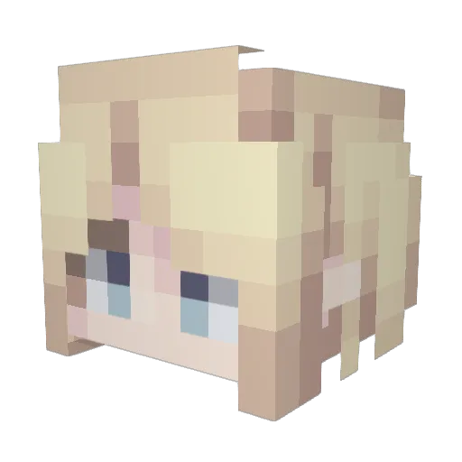Waitandwait Minecraft avatar head, 3D render