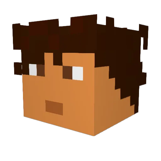Waitik Minecraft avatar head, 3D render