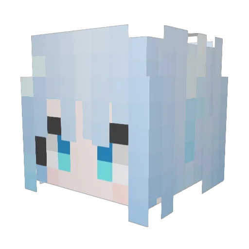Waka_ouo Minecraft avatar head, 3D render