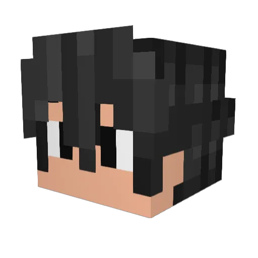 Wakaa Minecraft avatar head, 3D render