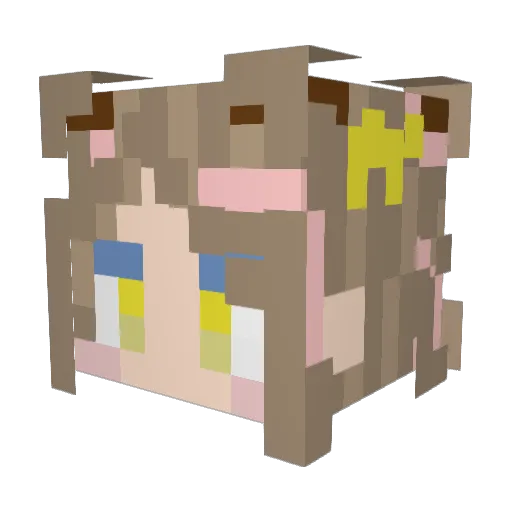 Wakapon27 Minecraft avatar head, 3D render
