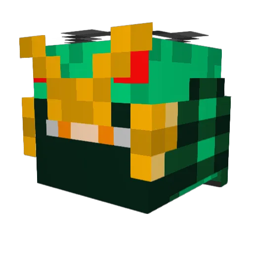 Wakatatsu Minecraft avatar head, 3D render