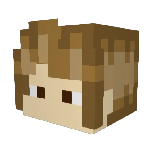 Wakello Minecraft avatar head, 3D render