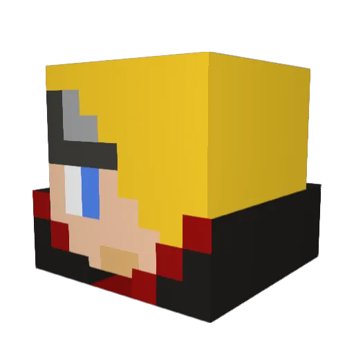 Wakki080 Minecraft avatar head, 3D render