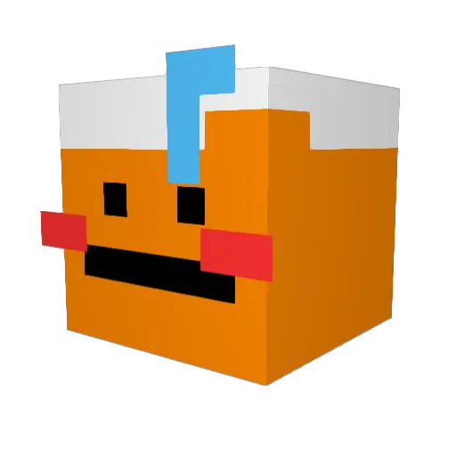 Wakong Minecraft avatar head, 3D render