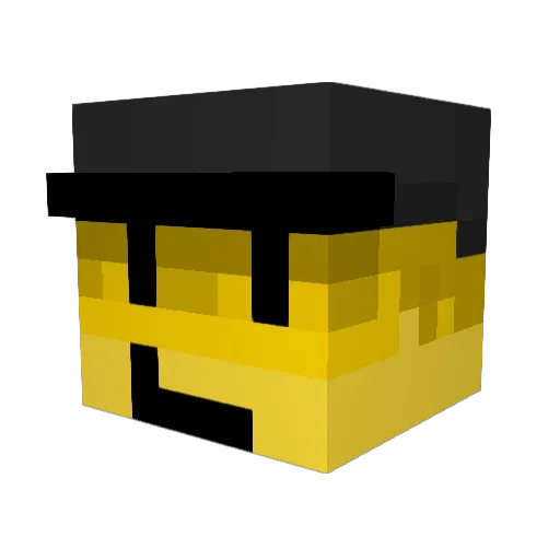 Waks4f Minecraft avatar head, 3D render