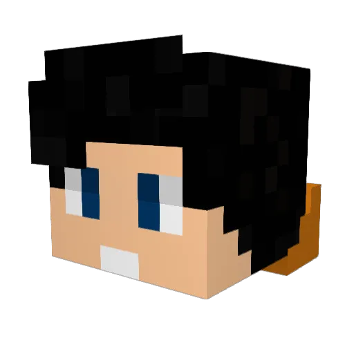 Wal1n Minecraft avatar head, 3D render