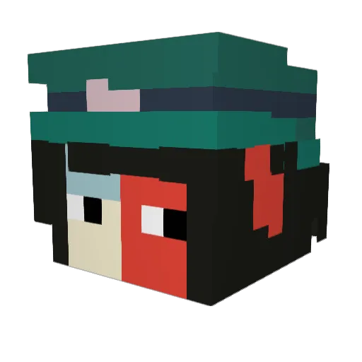 Walaffles Minecraft avatar head, 3D render