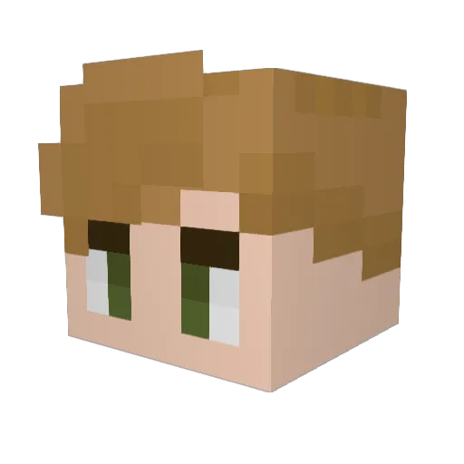 Walcrate Minecraft avatar head, 3D render