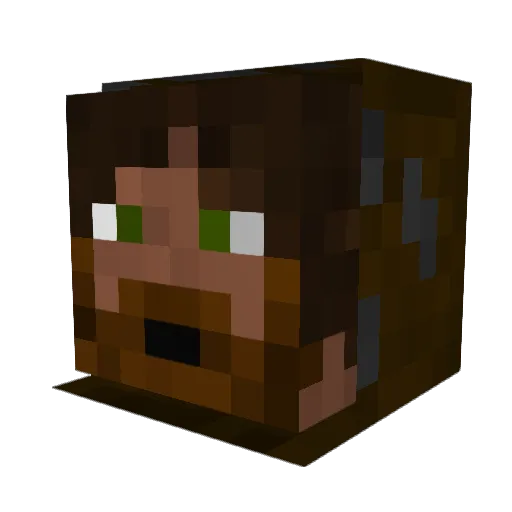 Waldau Minecraft avatar head, 3D render