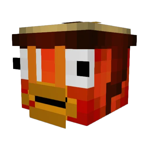 Waldcarli Minecraft avatar head, 3D render