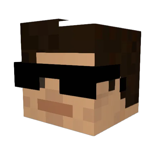 Walenuss Minecraft avatar head, 3D render