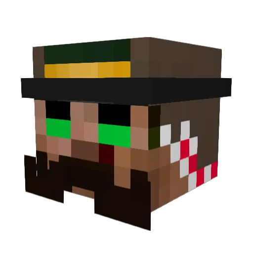 Walker1522 Minecraft avatar head, 3D render