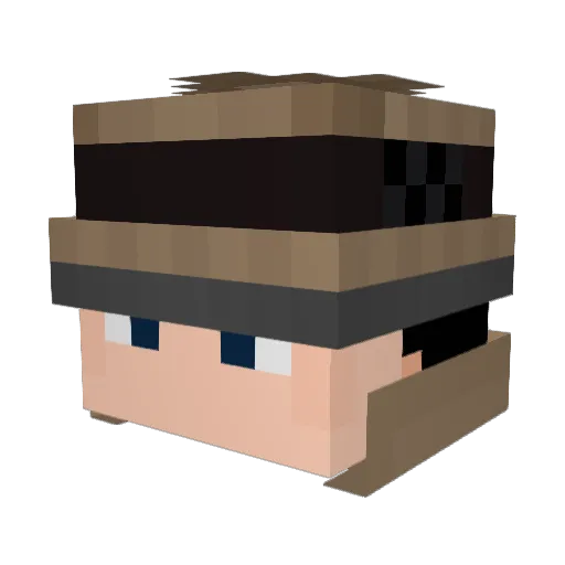 Walker_17_ Minecraft avatar head, 3D render