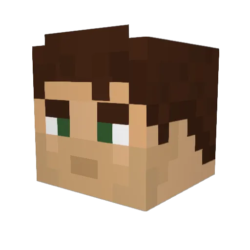 Walkeriron Minecraft avatar head, 3D render