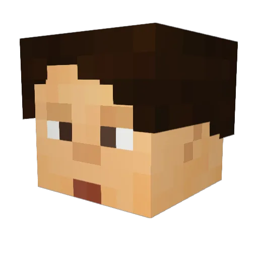WalkieT Minecraft avatar head, 3D render