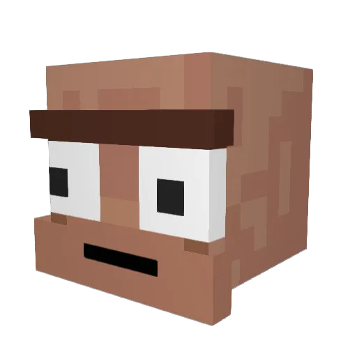 Walkiiiy Minecraft avatar head, 3D render