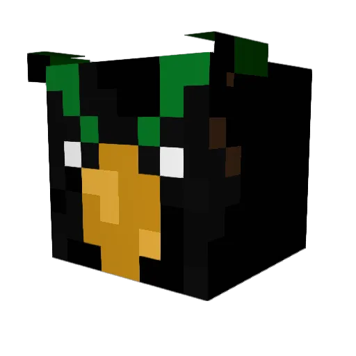 WalkingCrow Minecraft avatar head, 3D render
