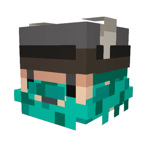 WalkingNightmare Minecraft avatar head, 3D render